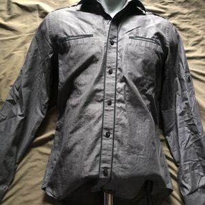 Express gray long sleeve shirt small 14-14 1/2